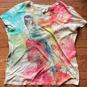 Chico's Floral Graphic Rhinestone Tee